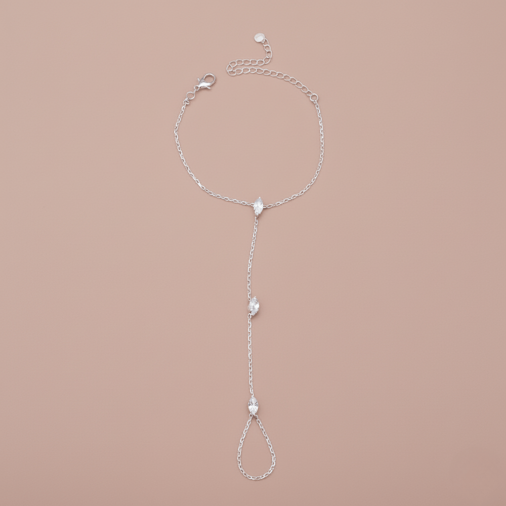 Sparkling Crystal Adjustable Palm Ring Bracelet