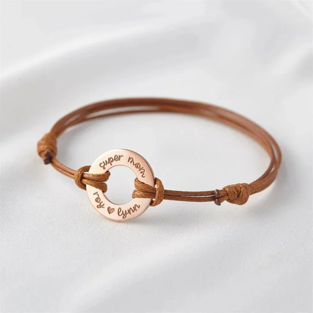 Customized Initial Rope Chain Bracelet