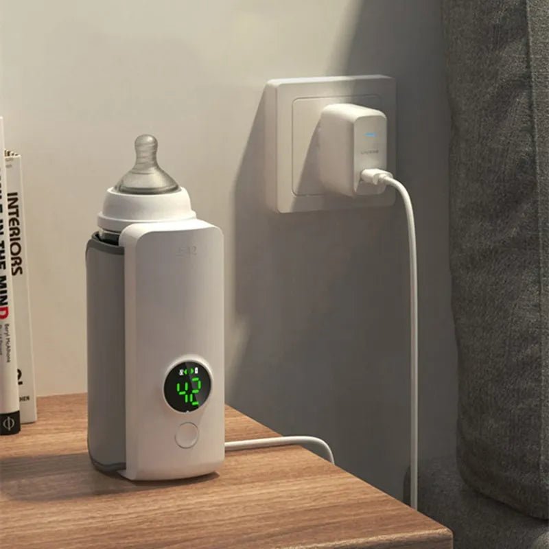 Compact Baby Bottle Heater - Rechargeable Adjustable Warmer - Yeezlab