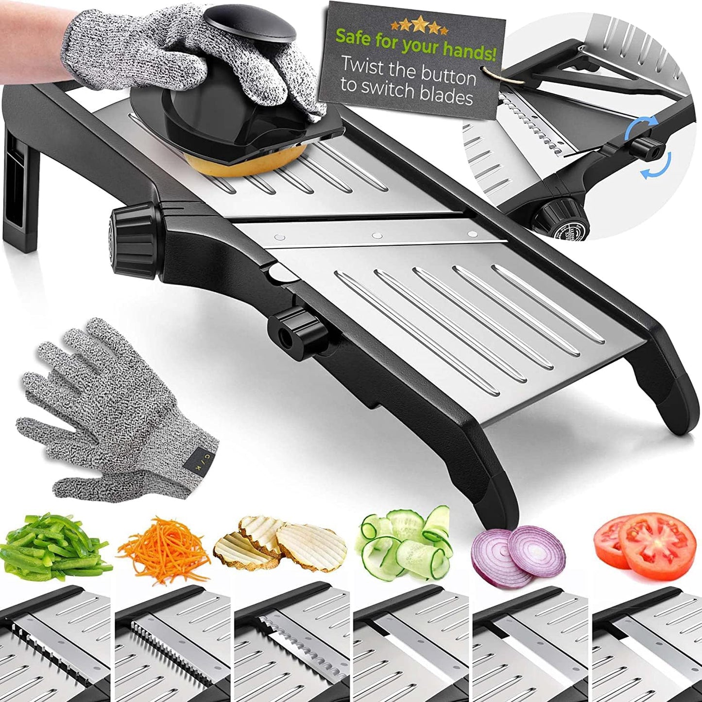 Yeezlab | Deluxe Food Slicer with Safety Gloves