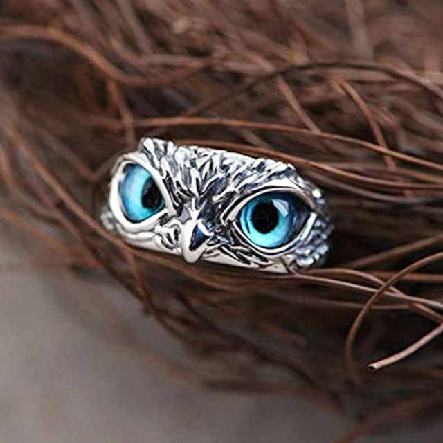 Retro Style Owl Silver Ring - Yeezlab