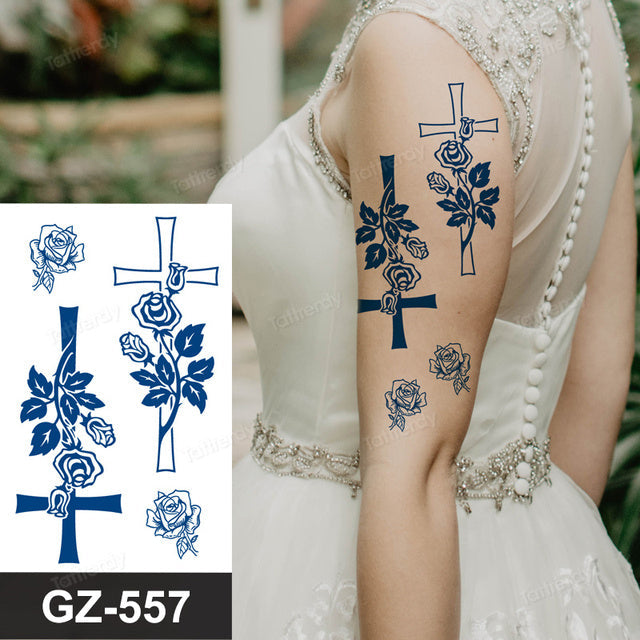 Colorful Floral Orchid Temporary Tattoo Sticker - Yeezlab