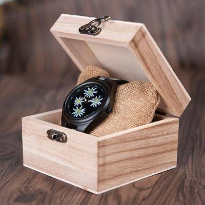 Natural Bamboo Wood Ladies Watch with Stitched Dial