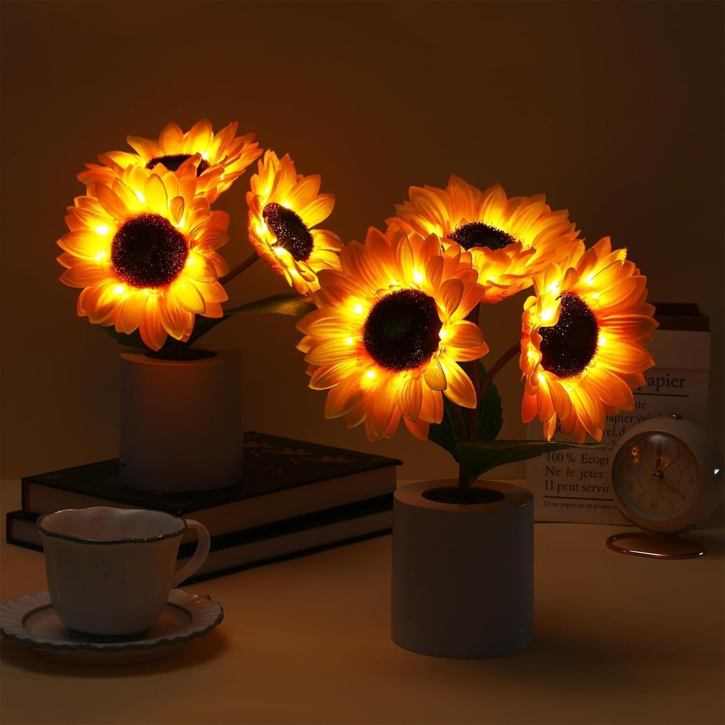 Sunflower Lamp - Artificial Sunflower in Pot with LED Lights for Valentine's Day, Mother's Day and Birthday Gifts - Yeezlab