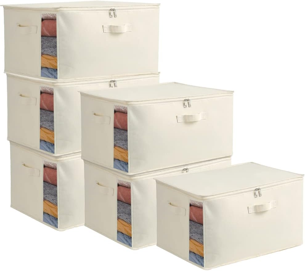 Portable Closet Storage Bag Set with Handles & Zipper