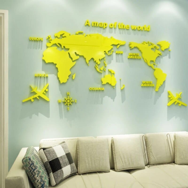 3D Globe Wall Decal Map Sticker