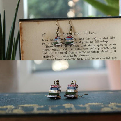 Book Page Dangle Earrings