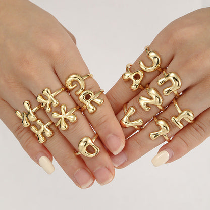 Fashionable Alphabet Initial Ring