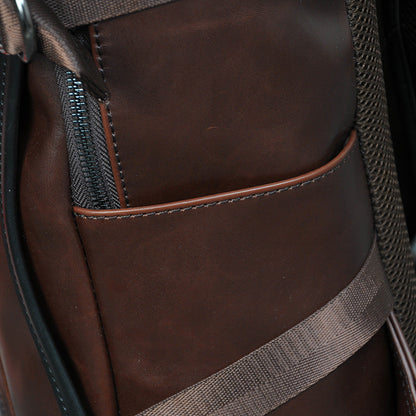 Durable Brown Leather Backpack for Work and Travel