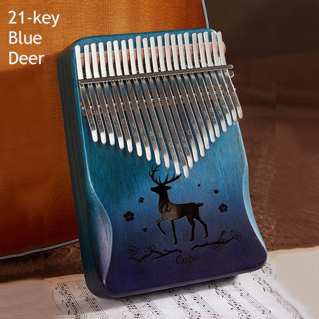 Compact 21 Key Kalimba Wooden Music Instrument