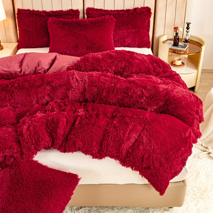 Cozy Fleece Duvet Cover Set with Zipper
