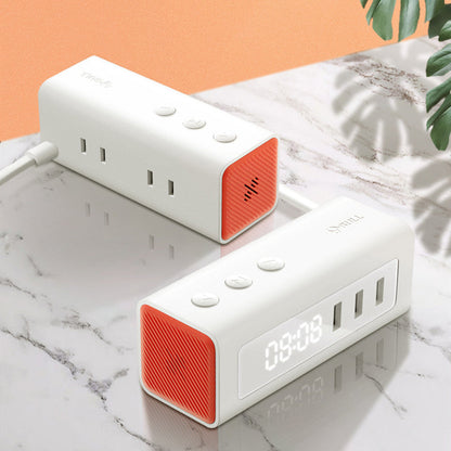 Compact USB Charging Station with Clock and Outlet - Yeezlab