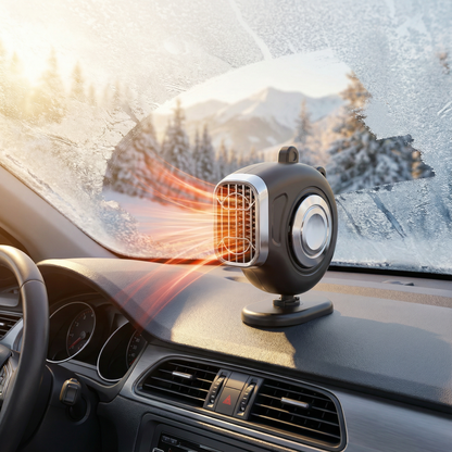 Portable car heater with 360° adjustable airflow