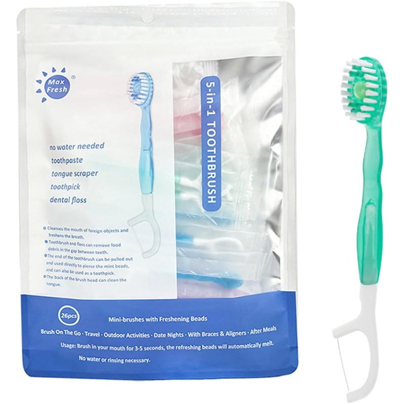 Compact 5-in-1 Travel Toothbrush Set