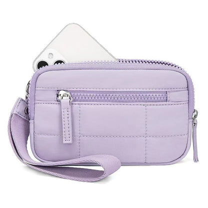 Fashionable Nylon Wristlet Purse with Multiple Pockets