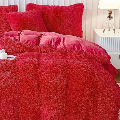 Cozy Fleece Duvet Cover Set with Zipper