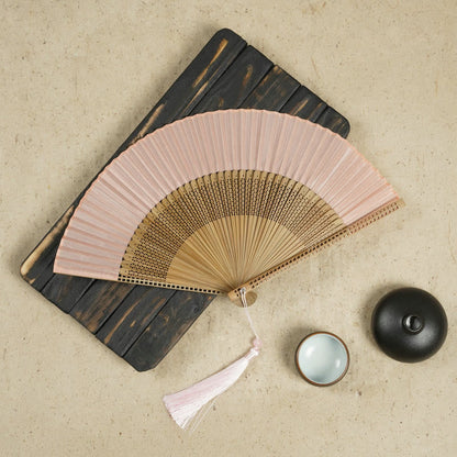 Natural Bamboo Silk Folding Fan