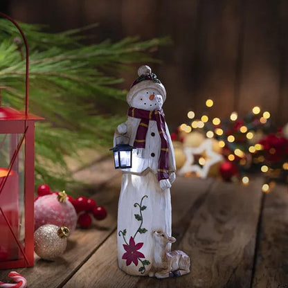 Winter Snowman Solar Powered Lantern
