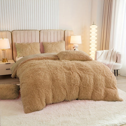 Cozy Fleece Duvet Cover Set with Zipper