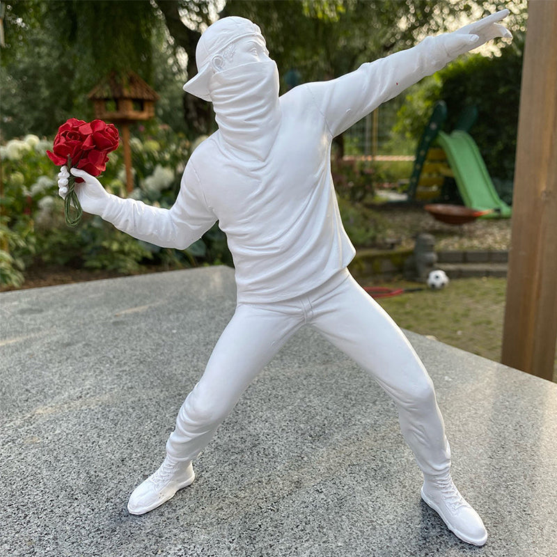 Banksy Inspired Rebel Blossom Figurine