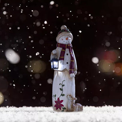 Winter Snowman Solar Powered Lantern