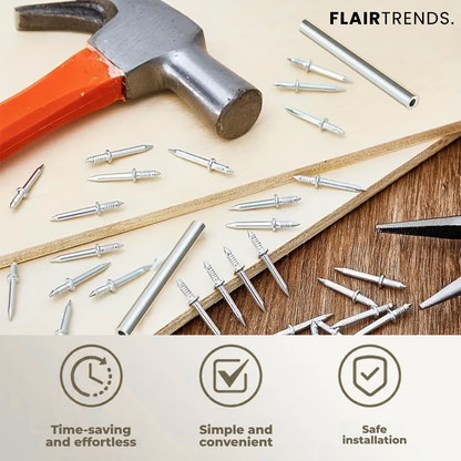 Easy Wall Anchors - 100 Pieces, Drill-Free and Stress-Free