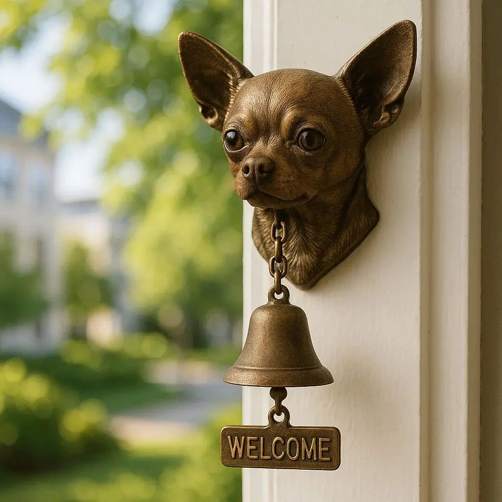 Stylish Bronze Wall Bell with Dog Design