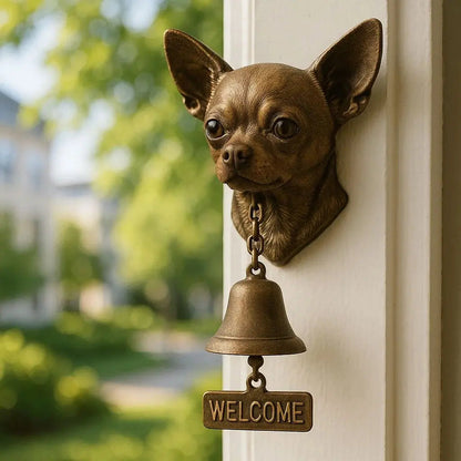 Stylish Bronze Wall Bell with Dog Design