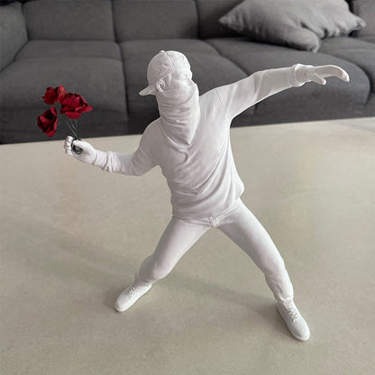 Banksy Inspired Rebel Blossom Figurine