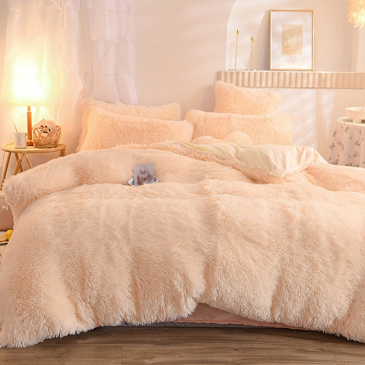 Cozy Fleece Duvet Cover Set with Zipper