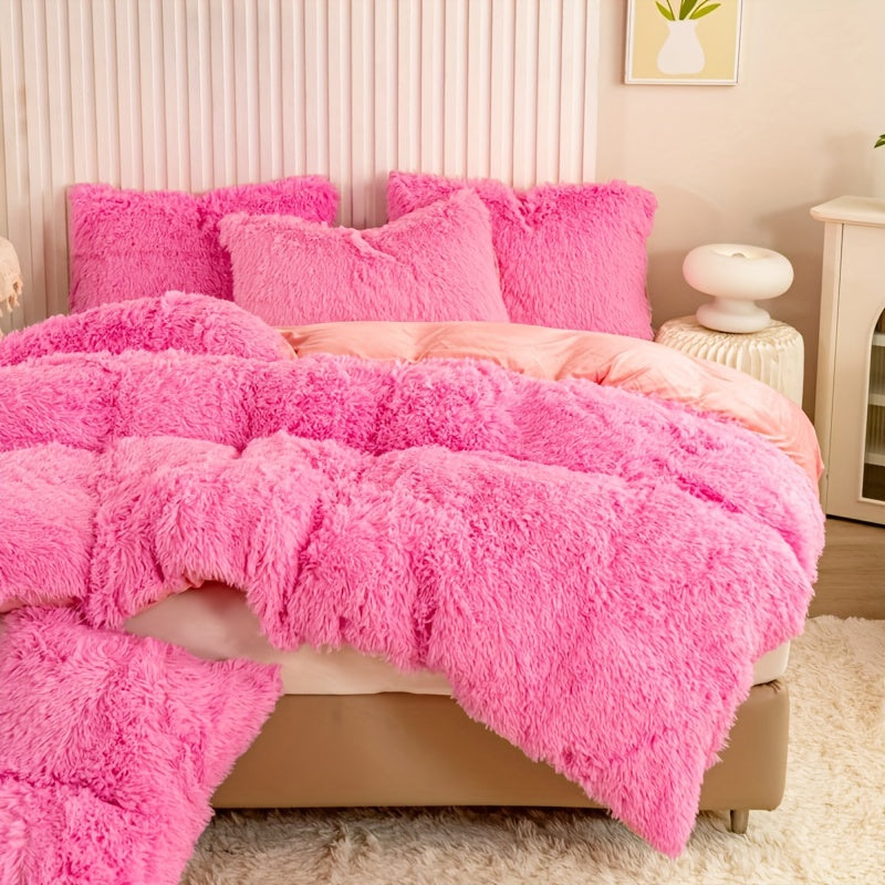 Cozy Fleece Duvet Cover Set with Zipper