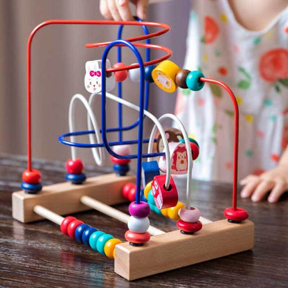 Montessori Wooden Bead Toy Spiral for Kids Learning