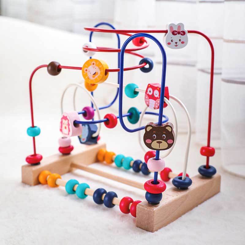 Montessori Wooden Bead Toy Spiral for Kids Learning