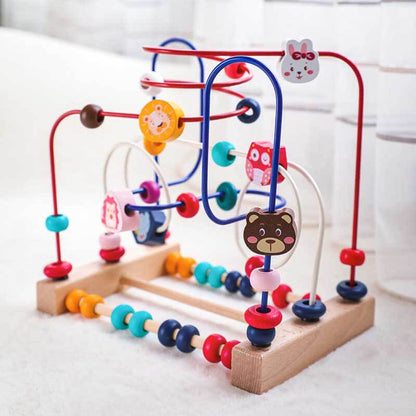 Montessori Wooden Bead Toy Spiral for Kids Learning