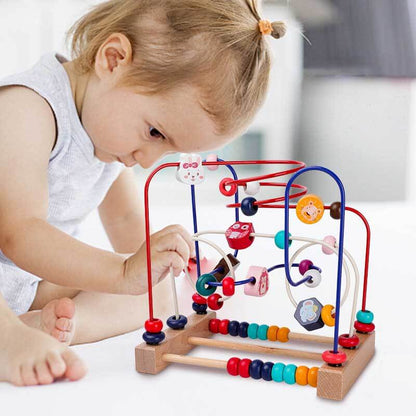Montessori Wooden Bead Toy Spiral for Kids Learning