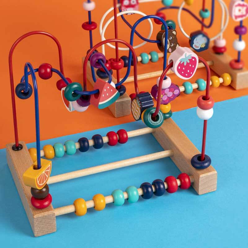 Montessori Wooden Bead Toy Spiral for Kids Learning