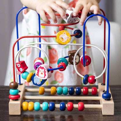 Montessori Wooden Bead Toy Spiral for Kids Learning