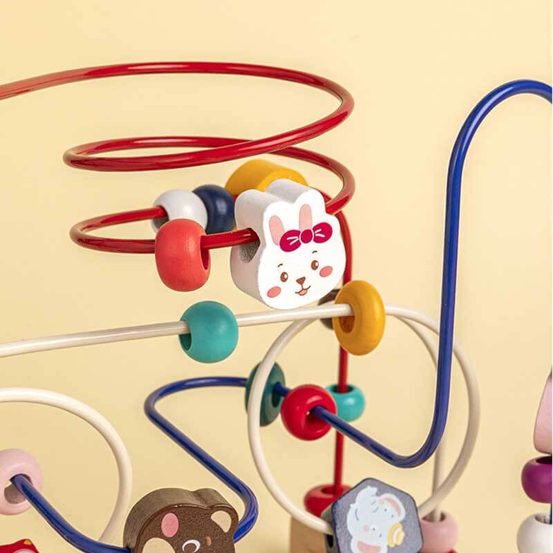 Montessori Wooden Bead Toy Spiral for Kids Learning