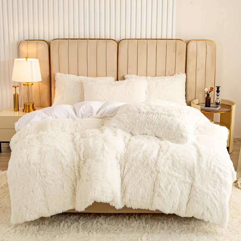 Cozy Fleece Duvet Cover Set with Zipper
