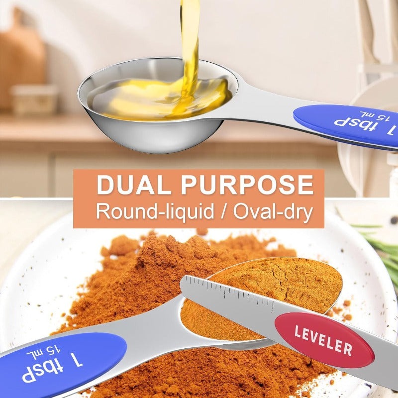 Premium 10PC Stainless Steel Kitchen Measuring Set