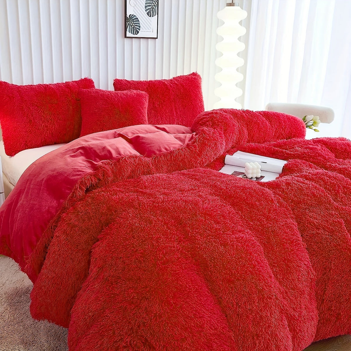 Cozy Fleece Duvet Cover Set with Zipper