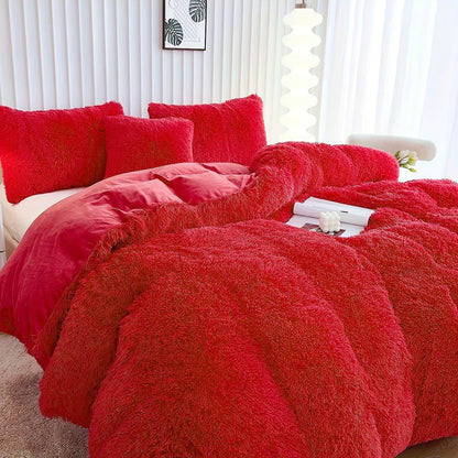 Cozy Fleece Duvet Cover Set with Zipper