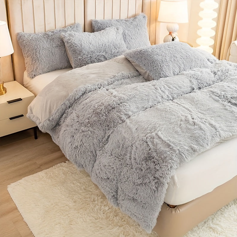 Cozy Fleece Duvet Cover Set with Zipper