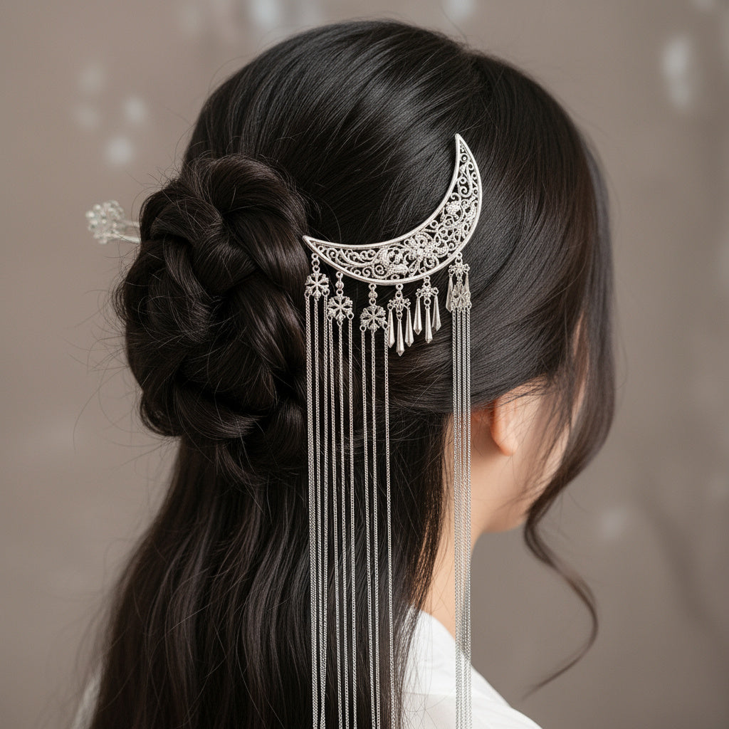Glamorous Crescent Moon Hair Clip