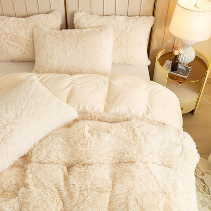 Cozy Fleece Duvet Cover Set with Zipper