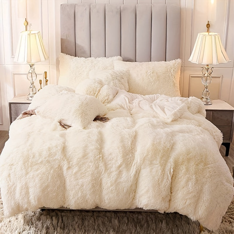 Cozy Fleece Duvet Cover Set with Zipper