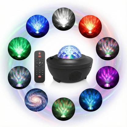 Galaxy night light projector with bluetooth speaker