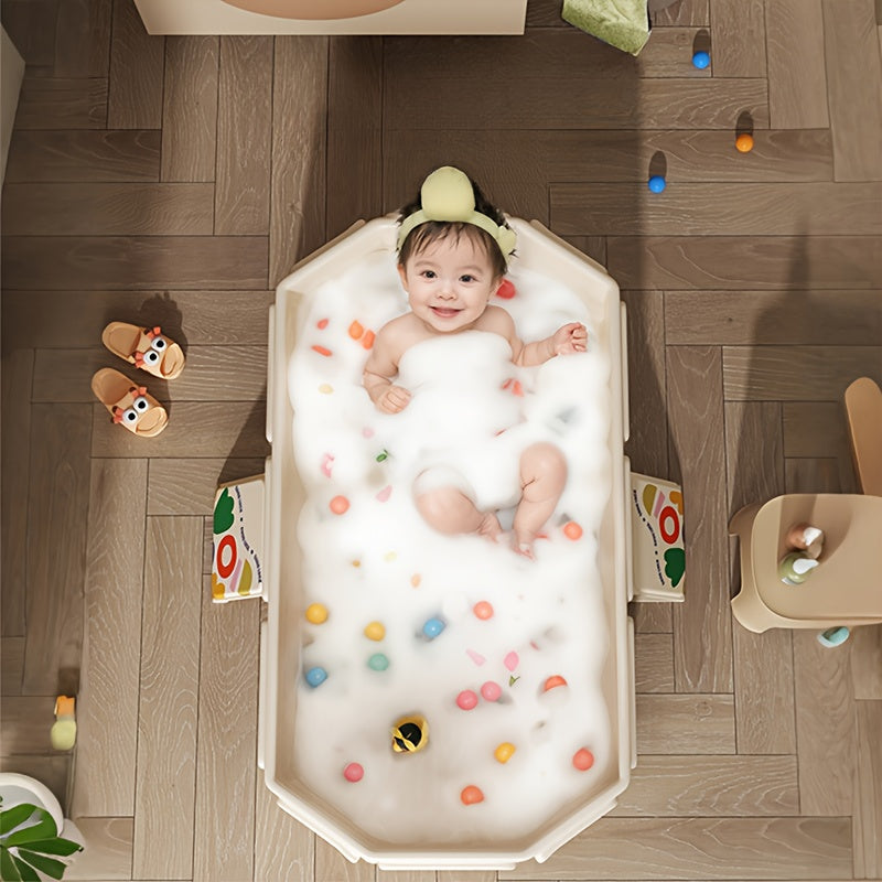 Portable Folding Bath Tub with Storage & Fast Fill