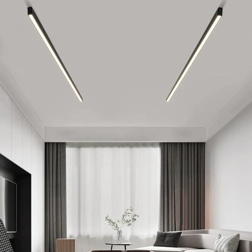 Sleek Black LED Ceiling Light Modern Linear Design