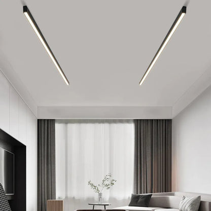 Sleek Black LED Ceiling Light Modern Linear Design